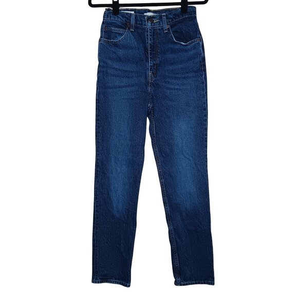 Levi's 70s High Slim Straight 25 Like New Dark Wash XS 0 - Picture 1 of 5